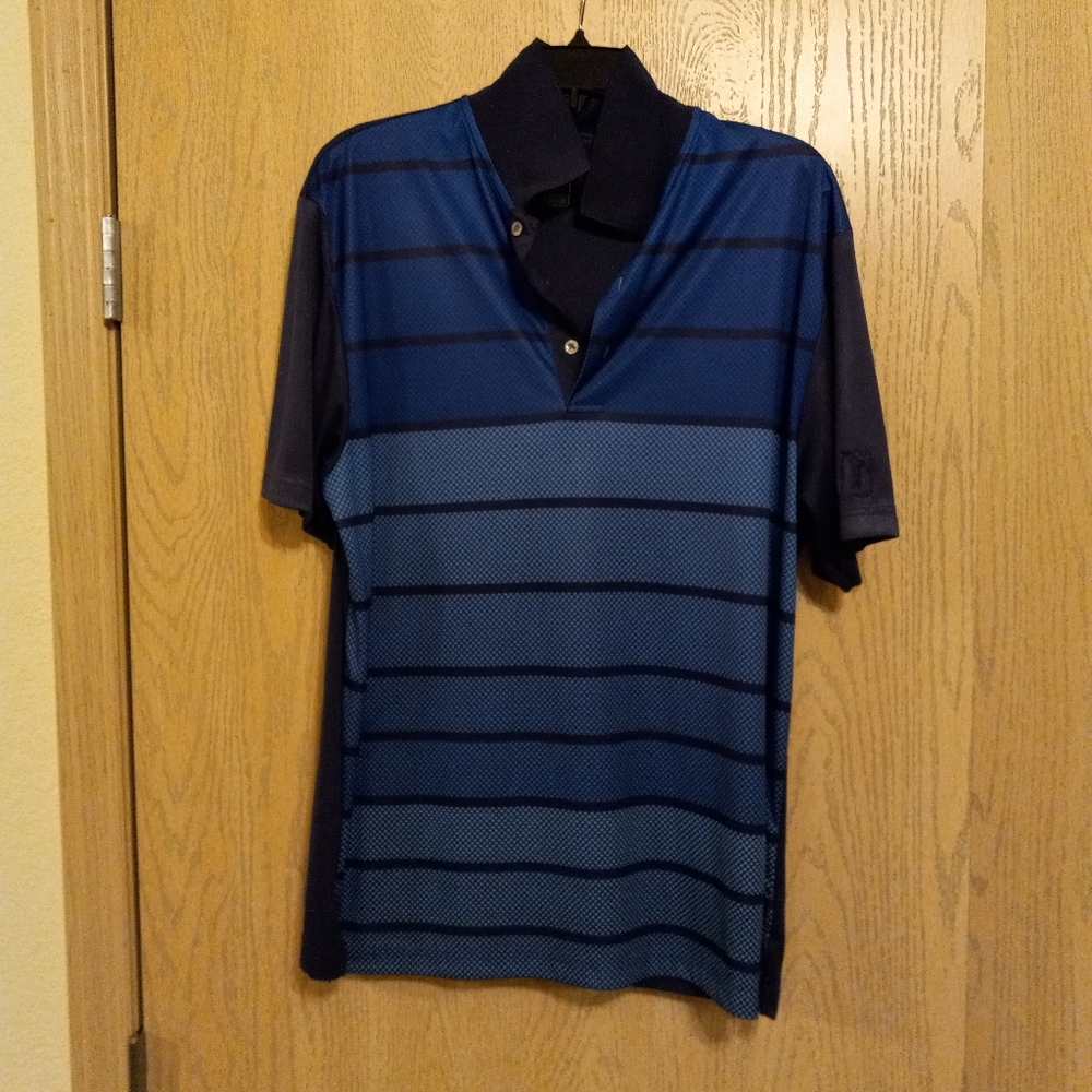 Blue men's golf shirt